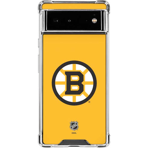 NHL Boston Bruins Solid Background Google Pixel 6 Clear Case